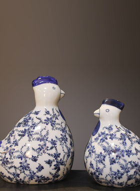 古典中式风陶瓷器青花工艺摆件