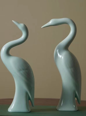 景德镇中式风仙鹤博古架工艺品