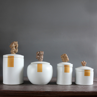 欧式新古典后现代新中式客厅家居饰品陶瓷罐摆件玄关酒柜装饰花瓶