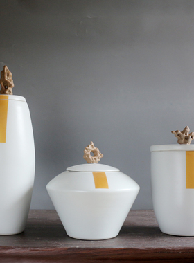 储物罐白色客厅卧室样板房软装