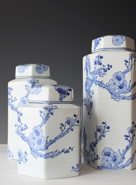 景德镇手绘储物罐中式风装饰摆件