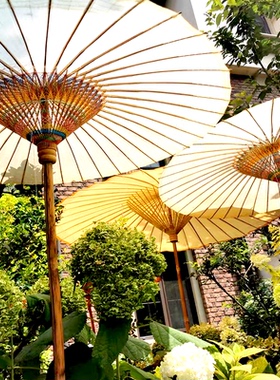 围炉煮茶伞中式纸伞仿古户外防水遮阳庭院伞道具伞古风大号油纸伞