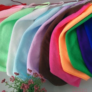 幼儿园小毛巾方巾吸水童巾带挂绳超细纤维厂家直销手帕50条装