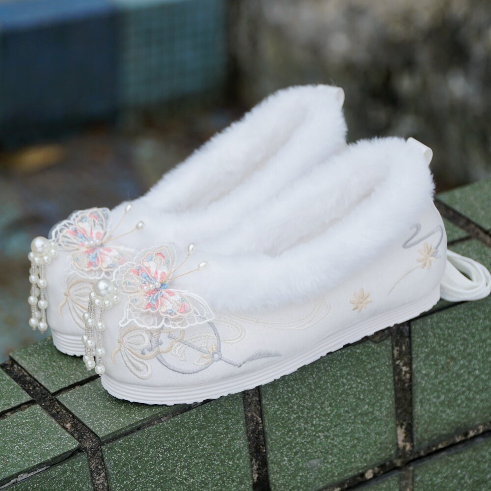 冬季古风汉服棉鞋子女内增高明制古装加绒加厚绣花棉靴搭配马面群,女鞋,汉服鞋,淘宝优惠券,粉丝福利购,淘宝优惠卷