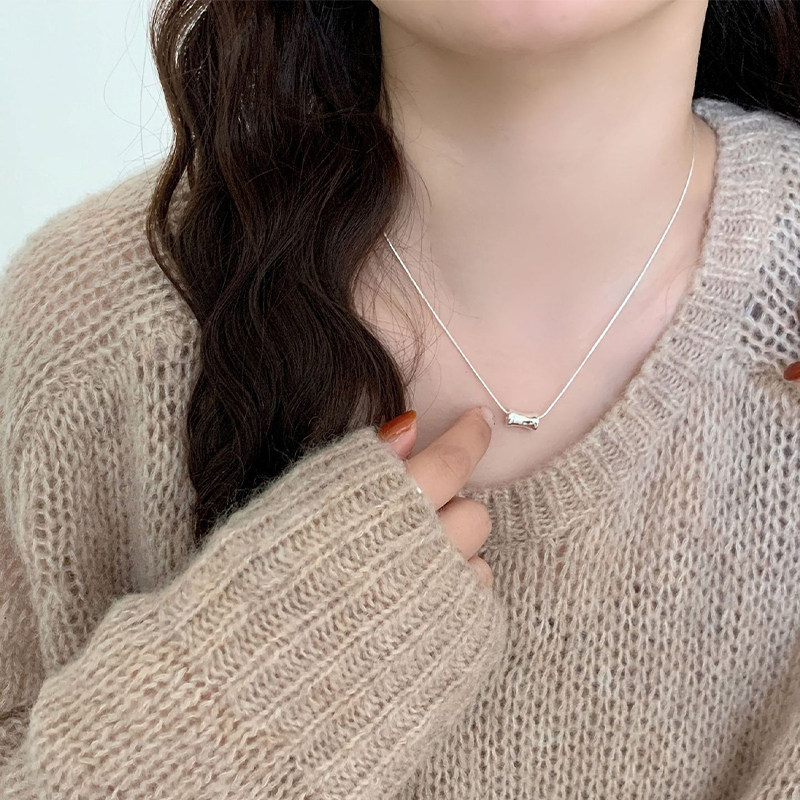 韩国S925纯银小蛮腰项链女轻奢转运珠颈链计感百搭蛇骨锁骨链配饰