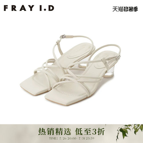 FRAYI.D方头细带露趾凉鞋高跟鞋