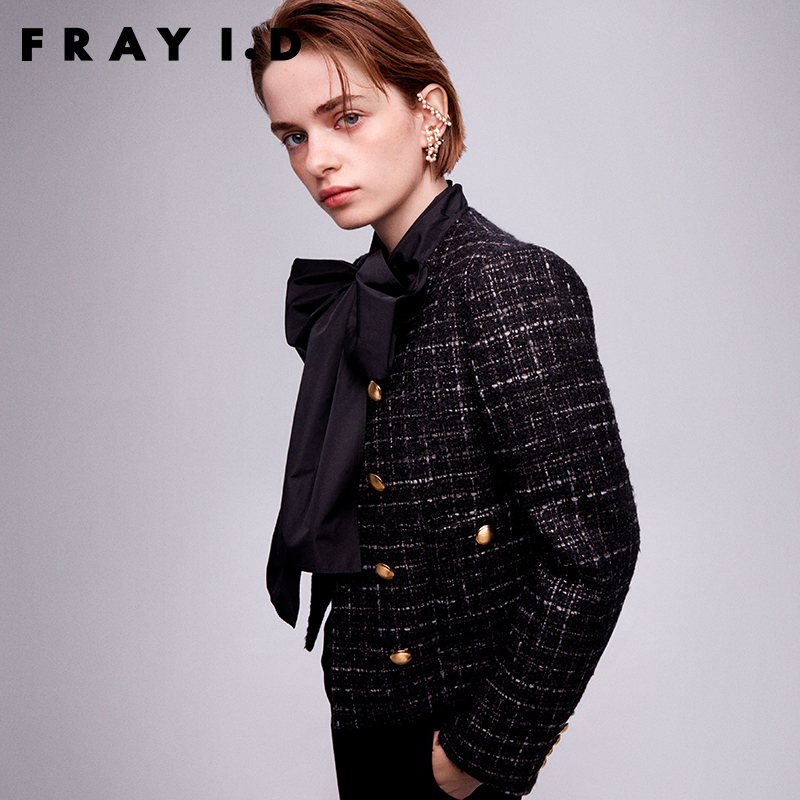 FRAY I.D秋冬百搭金属感不对称珍珠耳夹耳饰FWGA225329
