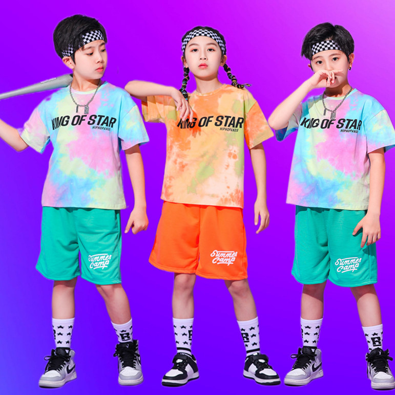 六一儿童街舞演出服幼儿园男女童嘻哈爵士舞小学生运动会表演服装