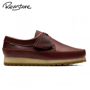 Clarks Weaver GTX RB 防水皮质复古低帮男袋鼠鞋简约休闲运动鞋