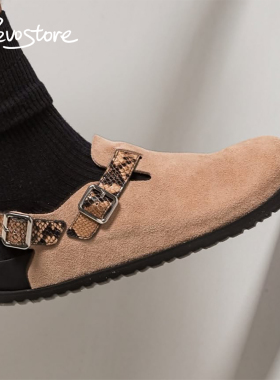Birkenstock 1774 Tokio Cazador 蛇纹 低帮女穆勒鞋休闲运动鞋