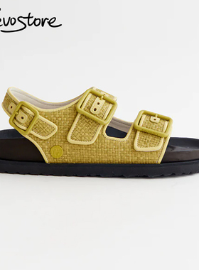 Birkenstock Milano Raffia 1774 拉菲草 男平底凉鞋户外休闲拖鞋