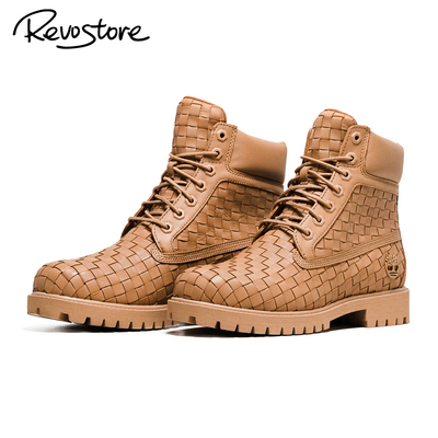 Timberland编织高帮男休闲工装靴