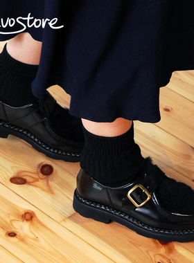 Paraboot Michael Bride 法国制 复古低帮女鞋毛绒乐福鞋休闲皮鞋