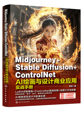 Midjourney+Stable Diffusion+ControlNet AI绘画与设计商业应用实战手册 雷波化学工业出版社9787122458421正版书籍