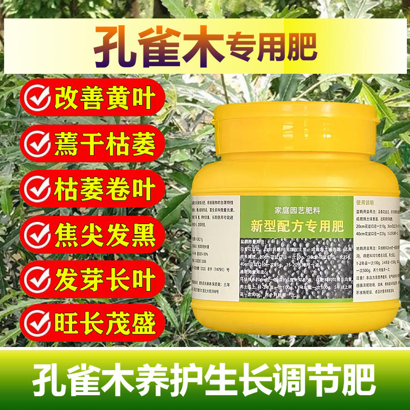 孔雀木专用肥料花盆栽养殖绿植小苗孔雀木树专用土营养液叶面肥料