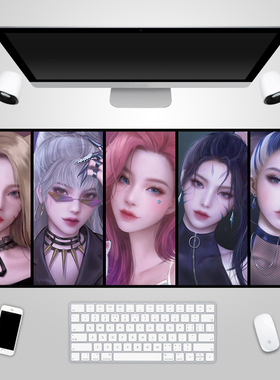 游戏KDA鼠标垫定制超大锁边阿狸阿卡丽伊芙琳卡莎lol专业电竞办公