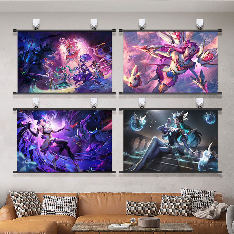 英雄联盟星之守护者2022挂画海报卡莎阿卡丽萨勒芬妮装饰画壁画