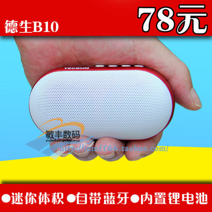 Tecsun/德生 B10蓝牙音箱无线迷你音响可充电插卡重低音炮户外