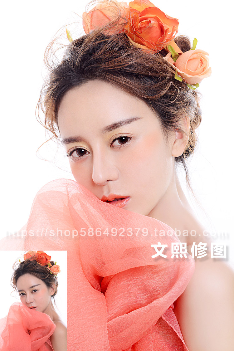 高端婚纱照旅拍修图证件照ps精修照片写真人像p图修图复p证件照