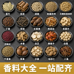 香料大全组合八角桂皮香叶草果花椒白肉草寇香辛料卤肉炖煮家商用