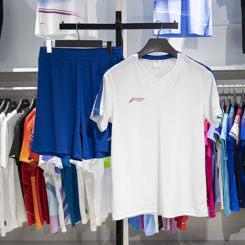 李宁足球比赛套装2024夏季男子运动组队速干球衣短袖短裤YATU045