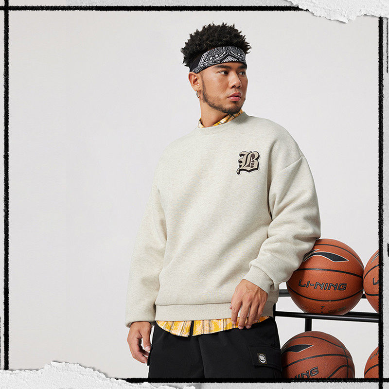 李宁卫衣男子2025春季新款反伍BADFIVE宽松套头无帽卫衣AWDV031,运动服/休闲服装,运动POLO衫,淘宝优惠券,粉丝福利购,淘宝优惠卷