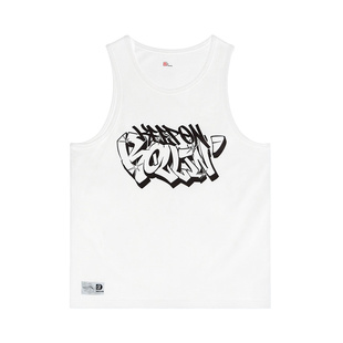 中国李宁 x 街头不打烊2024新品男子字母印花宽松风潮背心AVSU039