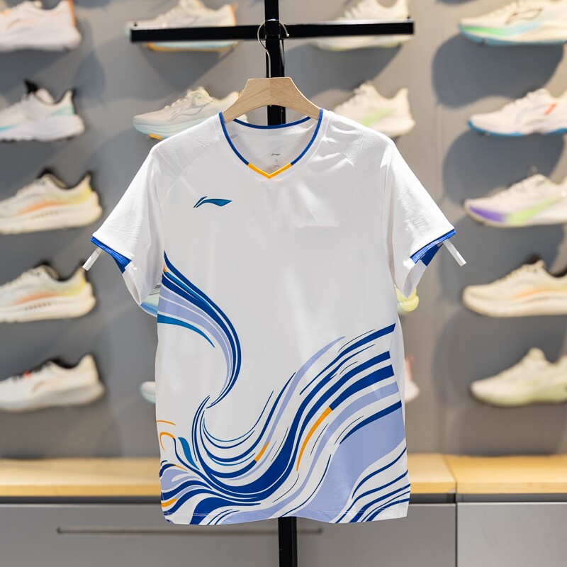 李宁羽毛球服男女同款2026中青队大赛服速干透气比赛短袖AAYW043