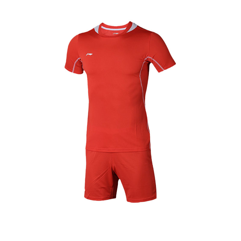《购买前看详情B品》李宁短袖夏季男款套装运动服足球短袖AATN033