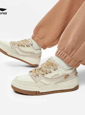 李宁板鞋001 BTC 休闲鞋女鞋2024新款舒适软弹低帮运动鞋 AGCU036