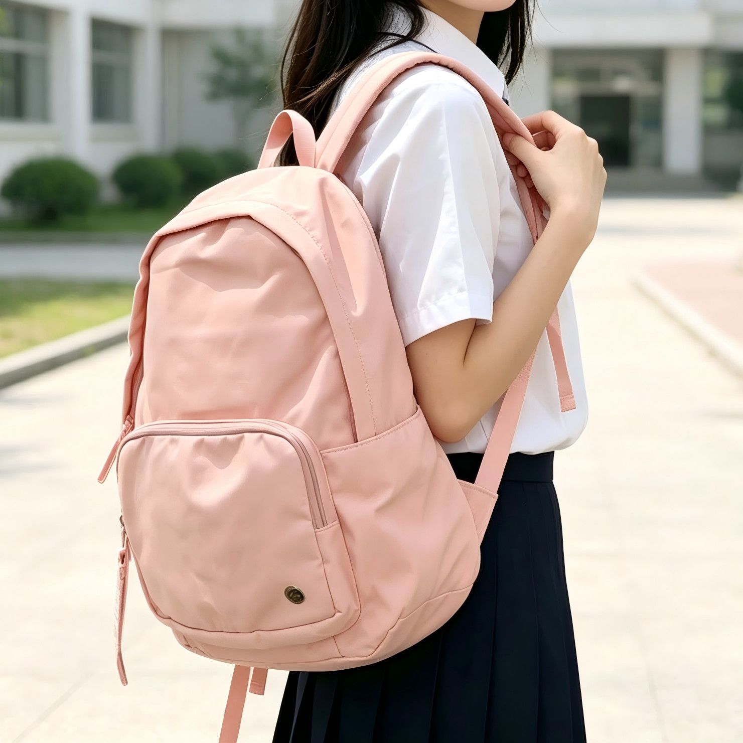 李宁双肩包清新日常初中生高中生