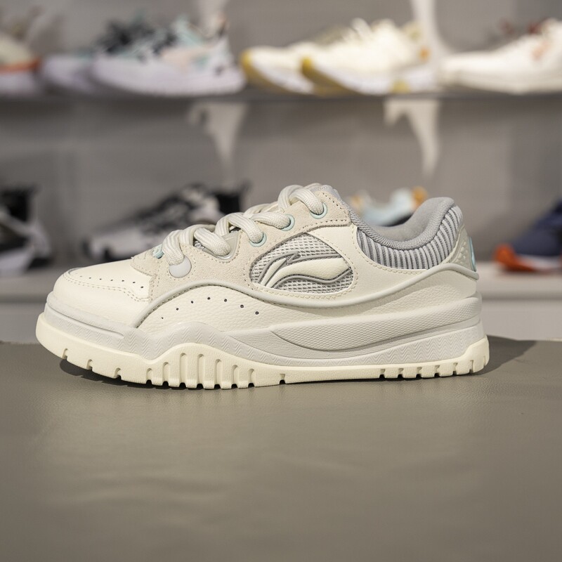 李宁板鞋女子2025夏季新款厚底增高防滑耐磨经典休闲鞋AGCV454