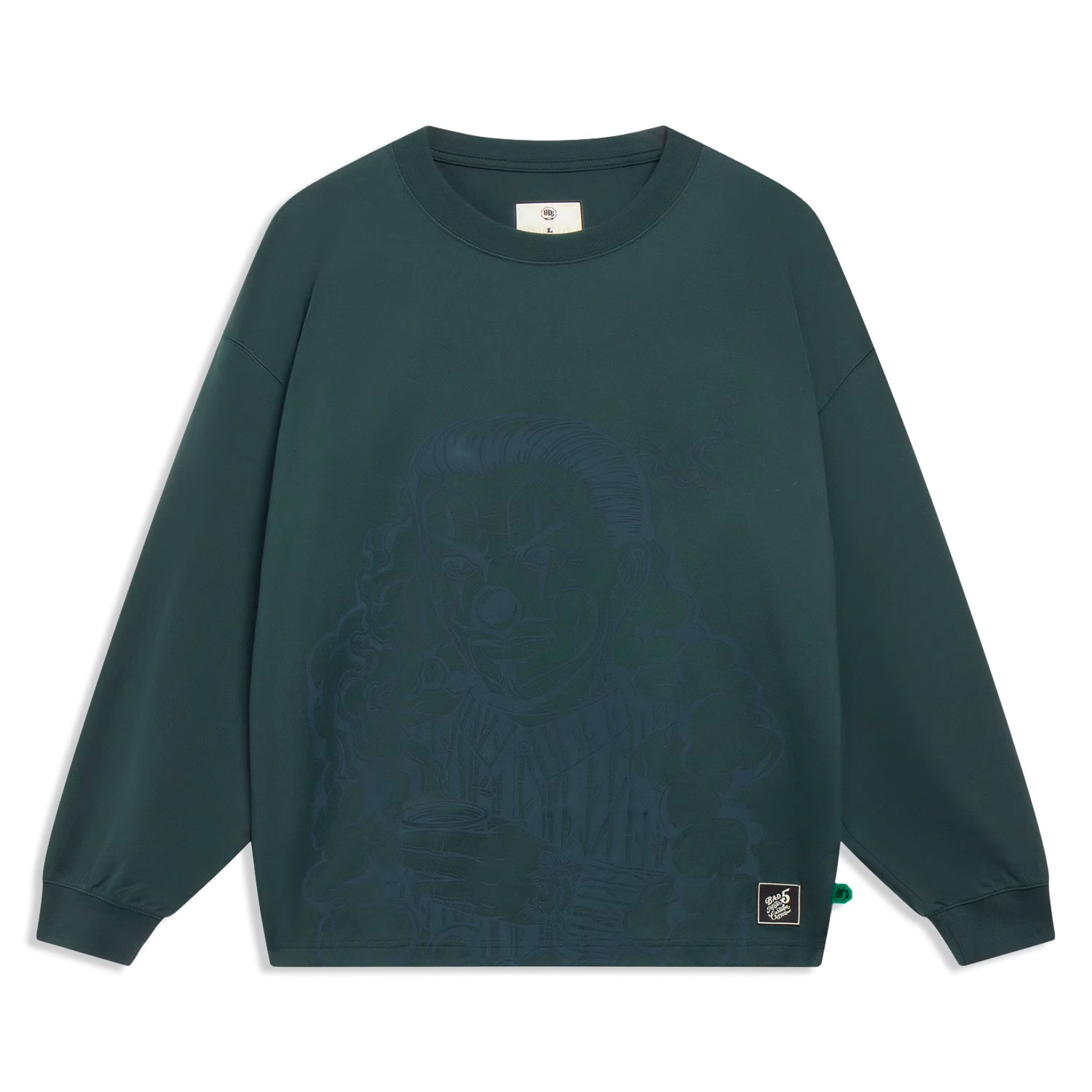 李宁2024春季新款反伍BADFIVE少不入川宽松长袖文化衫男AHSSF27