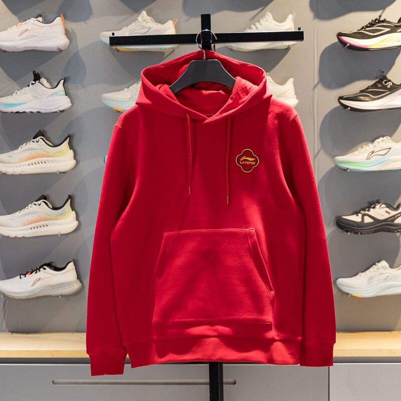 李宁连帽卫衣男女同款2026春季新款休闲百搭套头卫衣AWDW913