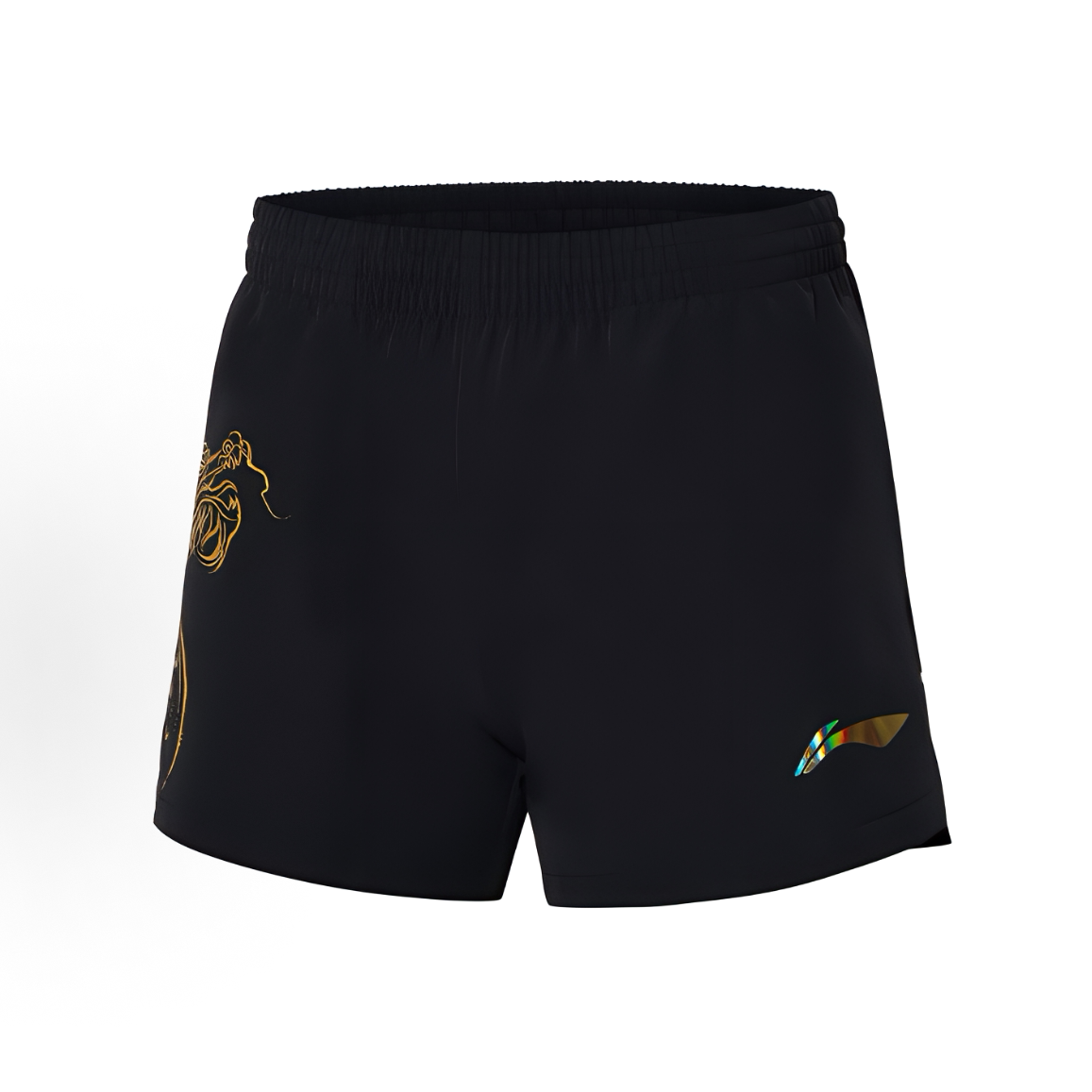 李宁乒乓球系列三分裤炫彩Logo印花运动宽松休闲短裤女款AAPR366