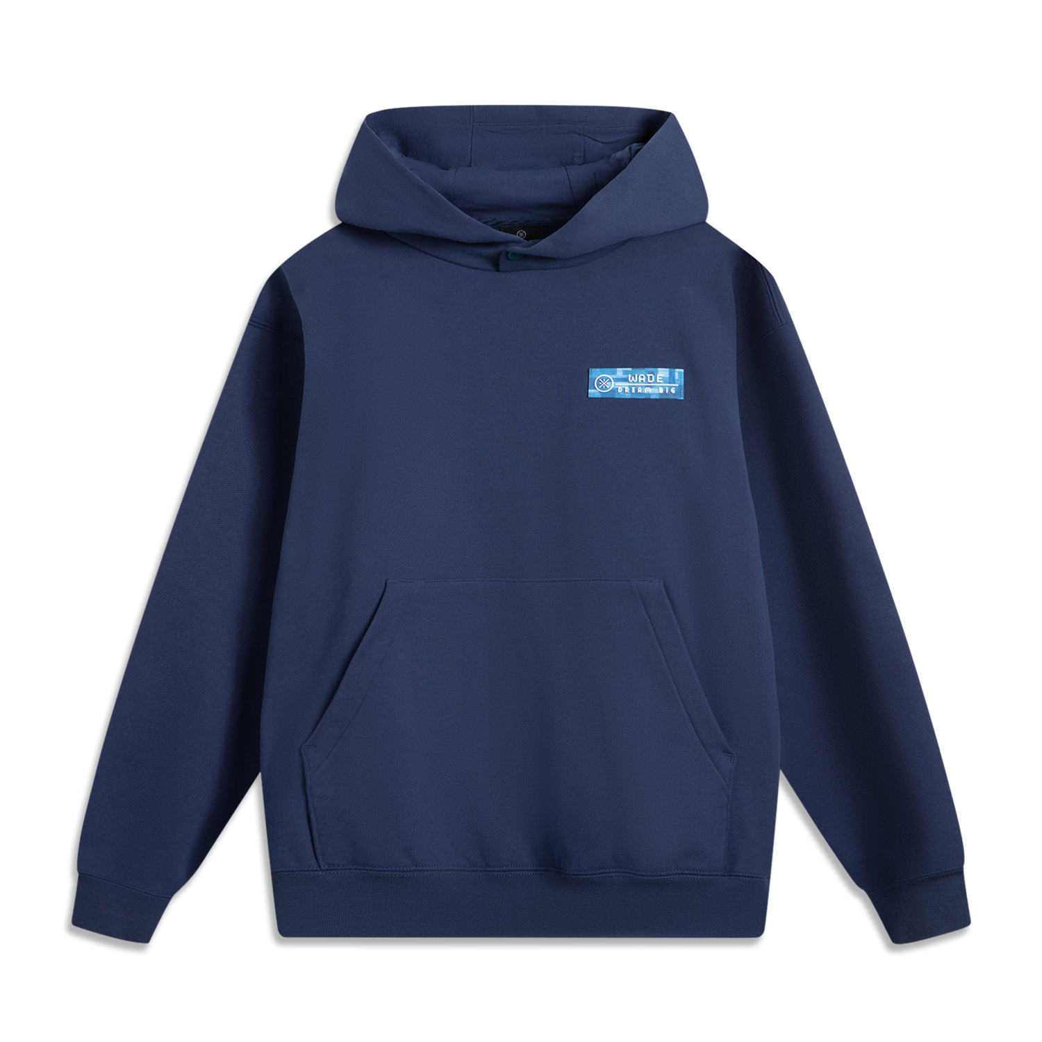 李宁冬季新款韦德系列男子宽松潮流印花连帽套头卫衣AWDUG87