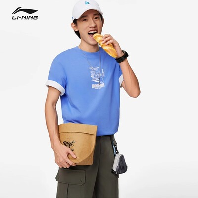 李宁短袖男女款2024夏季新款迪士尼史联名印花T恤运动上衣ATSU153