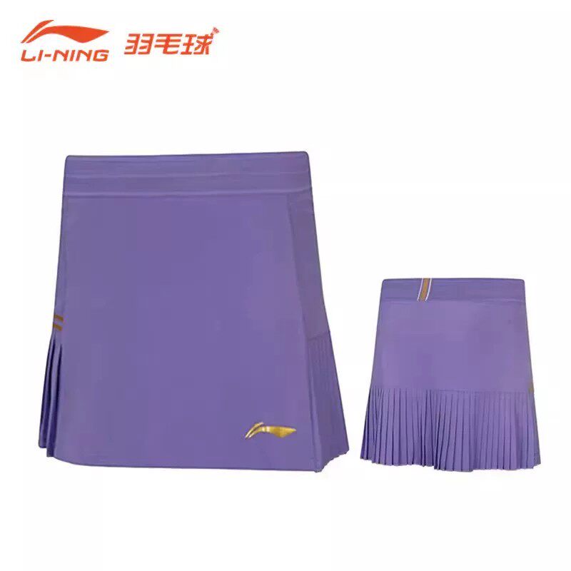 李宁羽毛球裙短裙女速干透气带安全裤比赛训练运动裙ASKW060
