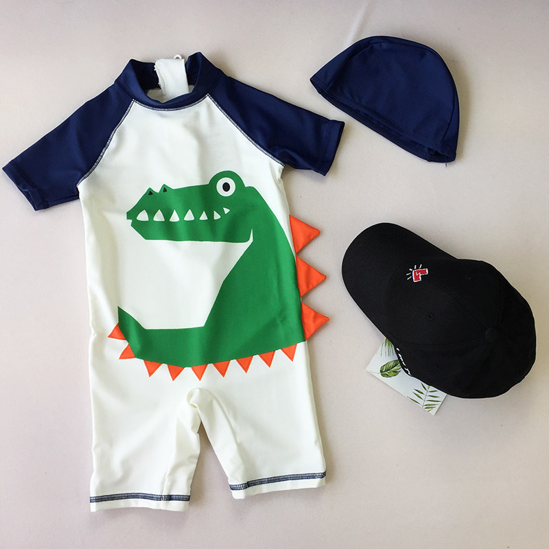 momasong泳衣儿童连体男童小童宝宝游泳衣幼儿六一节演出服装恐龙