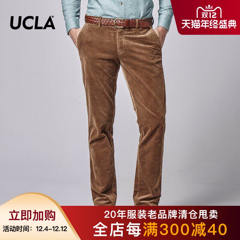 UCLA休闲长裤 2017秋冬新品 商务休闲男士微弹中腰合身灯芯绒长裤在类目 男装, 休闲裤中 - 来自Buy2taobao.com提供专业的淘宝代购服务