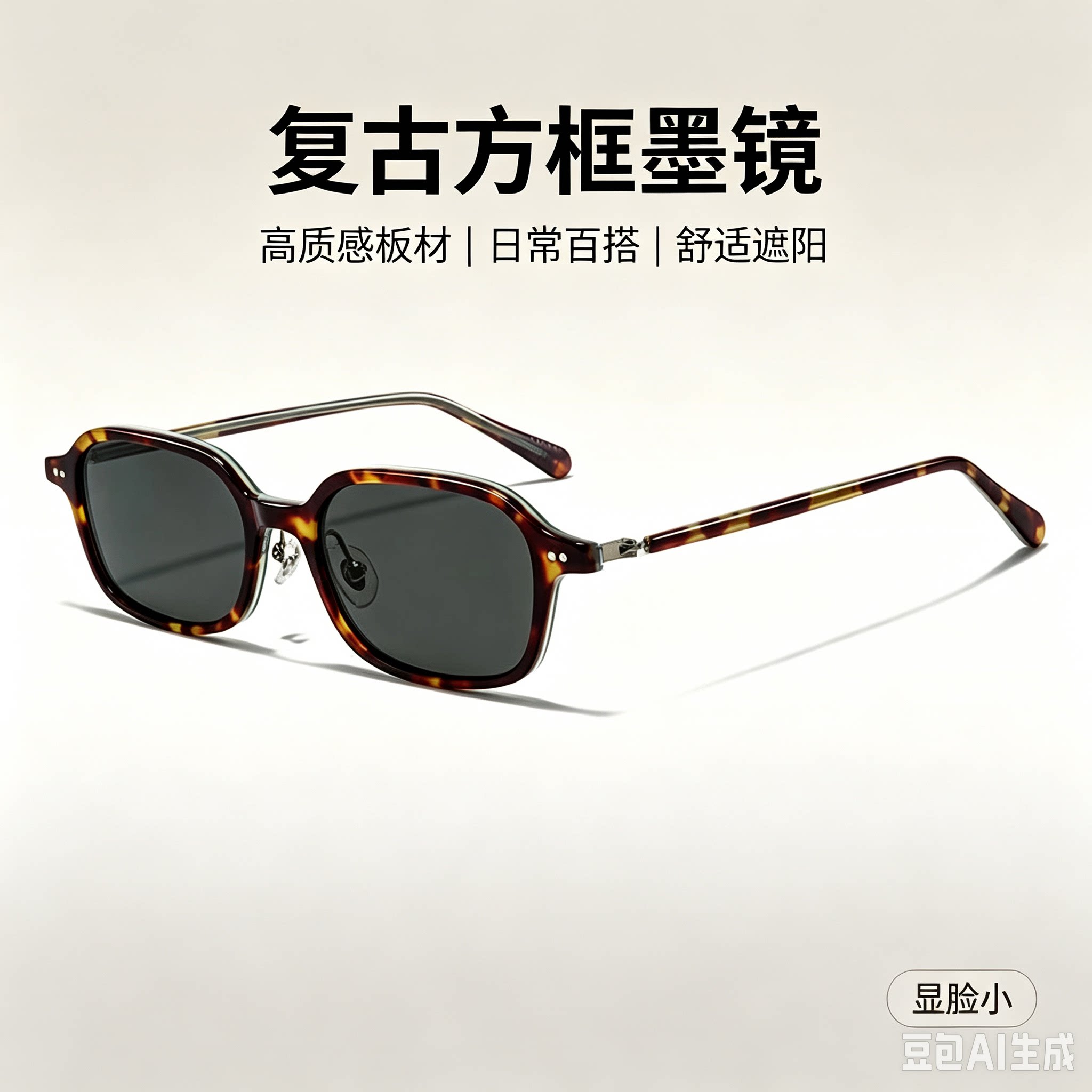 韩版潮女防紫外线防晒男方形板材太阳镜复古遮脸显小时尚墨镜轻便