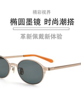 书子呆椭圆高级感墨镜女街拍时尚百搭小框太阳眼镜防紫外线