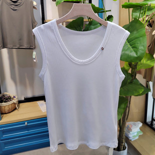 优布客女士林感棉背心2024夏季新款5477圆领吊带纯色百搭修身宽肩