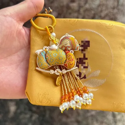 马年非遗宋锦纯手工宋锦小马挂件包挂车挂流苏普陀山宋锦小马挂件