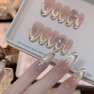 芭乐汽水- painted clear bow 纯手工穿戴甲 10片装