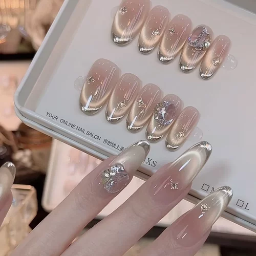 芭乐汽水- painted clear bow 纯手工穿戴甲 10片装