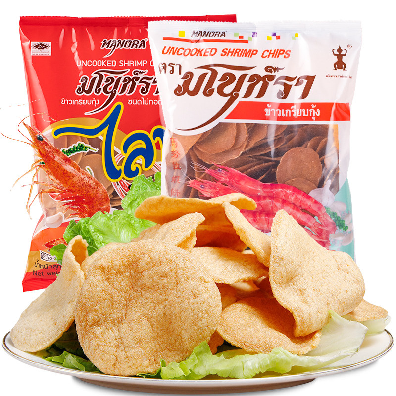 泰国进口马努拉宋卡生虾片商用虾味木薯片自己油炸可空气炸锅虾饼