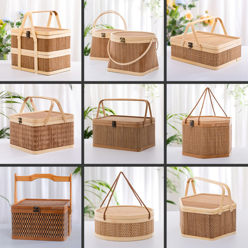 竹编制礼品篮子天然环保包装礼盒