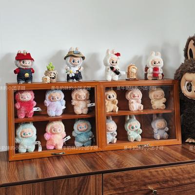 毛绒挂件公仔展示盒星星人玩偶labubu搪胶盲盒透明防尘收纳柜复古