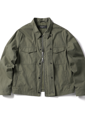 实年服工192纯棉质感工装夹克外套军绿户外风衣春秋休闲上衣潮男